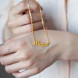 Personalized Old English Nameplate Necklace Stainless Steel Babygirl Name