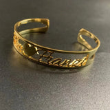 Personalized Name Heart Bracelet Cuff - Christmas Gift