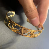 Personalized Name Heart Bracelet Cuff - Christmas Gift