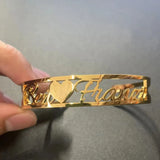 Personalized Open Bangle Cuff Name Bracelet Heart Bracelets