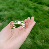 Personalized Name Heart Bracelet Cuff - Christmas Gift