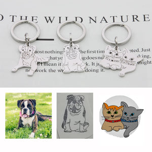 Custom Pet Photo Pendant Necklace Engrave Name Dog Tag Jewelry