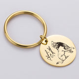 Custom Pet Photo Engraved Keychain