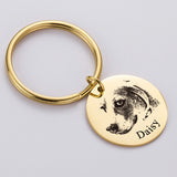 Custom Pet Photo Engraved Keychain