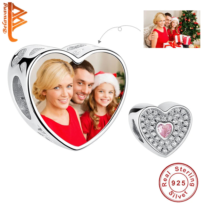Crystal Heart Charm Bead for Bracelet DIY Jewelry