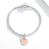 925 Silver Rose Dangle Charm Beads for Bracelet Women DIY Jewelry