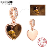 925 Silver Rose Dangle Charm Beads for Bracelet Women DIY Jewelry