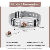 Custom Engraved Adjustable Chain Bracelet Stainless Steel for Men