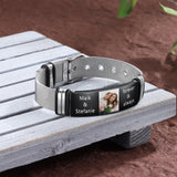 Custom Engraved Adjustable Chain Bracelet Stainless Steel for Men
