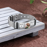 Custom Engraved Adjustable Chain Bracelet Stainless Steel for Men