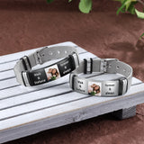 Custom Engraved Adjustable Chain Bracelet Stainless Steel for Men