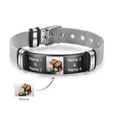 Custom Engraved Adjustable Chain Bracelet Stainless Steel for Men