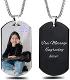 Personalized Photo & Message Necklace Keychain