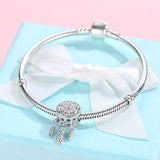 Sterling Silver Dream Catcher Dangle Charm Bead for Bracelet Necklace