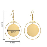 Personalized Photo Earrings Engrave Nameplate Text Dangle Circle Women Jewelry