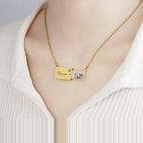 Personalized Engrave Lettering Pendant Necklace