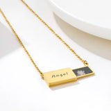 Custom Engrave Pull-Out Envelope Pendant Necklace