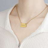 Personalized Engrave Lettering Pendant Necklace