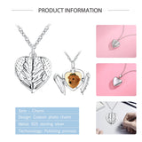Sterling Silver Angel Wing Heart Pendant Necklace