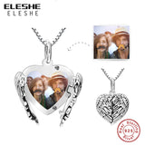 Sterling Silver Angel Wing Heart Pendant Necklace
