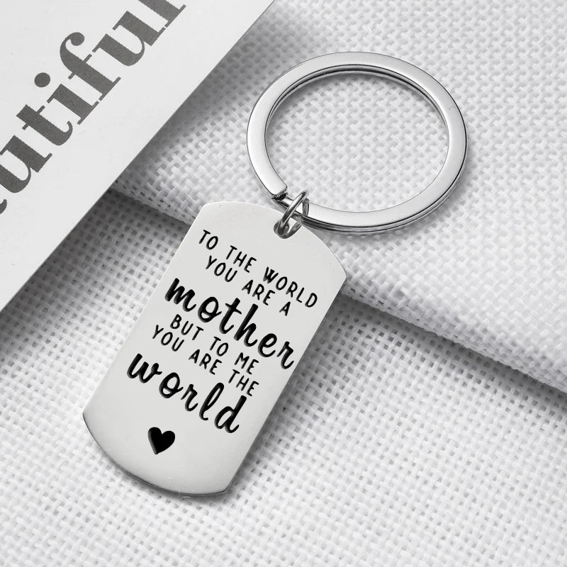 Personalized Photo Keychain Mothers Gift Stainless Steel High Dog Tag Keyring