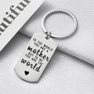 Personalized Photo Keychain Mothers Gift Stainless Steel High Dog Tag Keyring