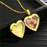 Personalized Photo Love Locket Pendant Necklace Stainless Steel