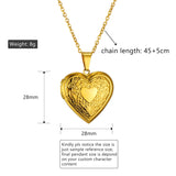 Personalized Photo Love Locket Pendant Necklace Stainless Steel