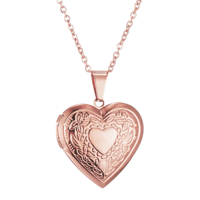 Personalized Photo Love Locket Pendant Necklace Stainless Steel