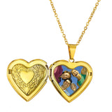 Personalized Photo Love Locket Pendant Necklace Stainless Steel