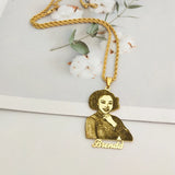 Personalized Photo Name Necklace Vintage Jewelry Plated Stainless Steel