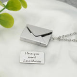 Engraved Letter Locket Necklace Secret Message Pendant