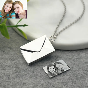 Engraved Letter Locket Necklace Secret Message Pendant