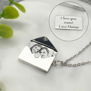 Engraved Letter Locket Necklace Secret Message Pendant