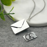 Engraved Letter Locket Necklace Secret Message Pendant