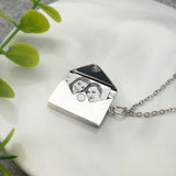 Engraved Letter Locket Necklace Secret Message Pendant