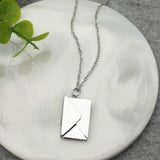 Engraved Letter Locket Necklace Secret Message Pendant