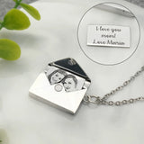 Engraved Letter Locket Necklace Secret Message Pendant