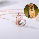 Custom Double Heart Photo Projection Necklace for Mom