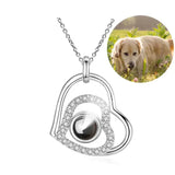 Custom Double Heart Photo Projection Necklace for Mom