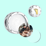 925 Silver Baby Print Round Charm Bead for Bracelet