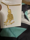 Custom Kids Photo Name Necklace Stainless Steel Portrait Pendant BFF