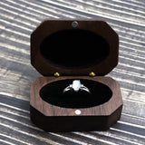 Personalized Wedding Ring Box Vintage Walnut Wood Packaging Box