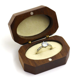 Personalized Wedding Ring Box Vintage Walnut Wood Packaging Box