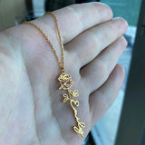 Personalized Rose Flower Name Necklaces Pendants For Women Wedding Jewelry