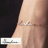 Personalized Handwriting Bracelet Women Custom Name Jewelry