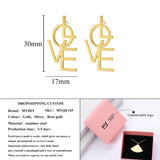 Personalized Stainless Steel Love Earrings - Bold Pierced Bling or Silver