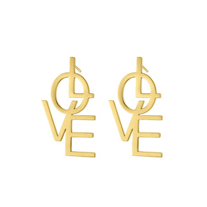 Personalized Stainless Steel Love Earrings - Bold Pierced Bling or Silver