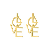 Personalized Stainless Steel Love Earrings - Bold Pierced Bling or Silver
