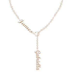 Personalized Two Name Necklace Stainless Steel Pendant